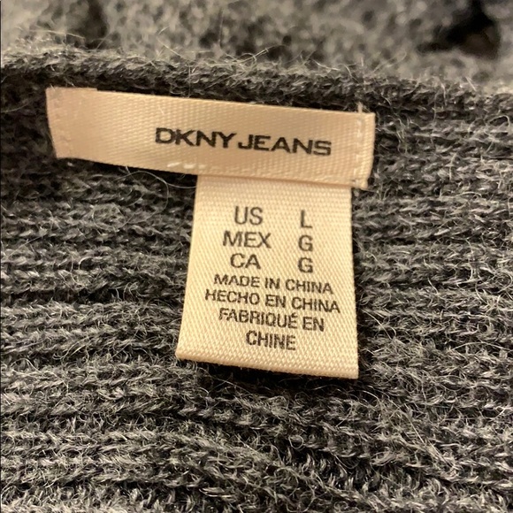 Gray DKNY Open Weave Waterfall Cardigan Large - Picture 11 of 12